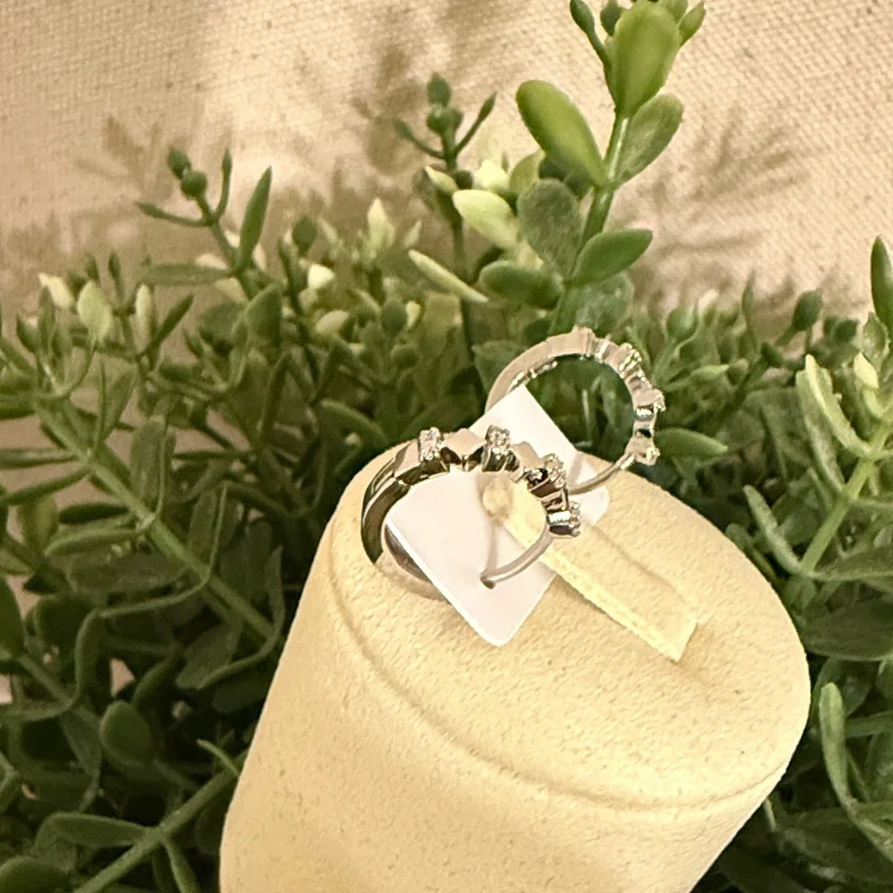 Elegant Silver Cut-Out Cubic Zirconia women’s Hoop Earrings